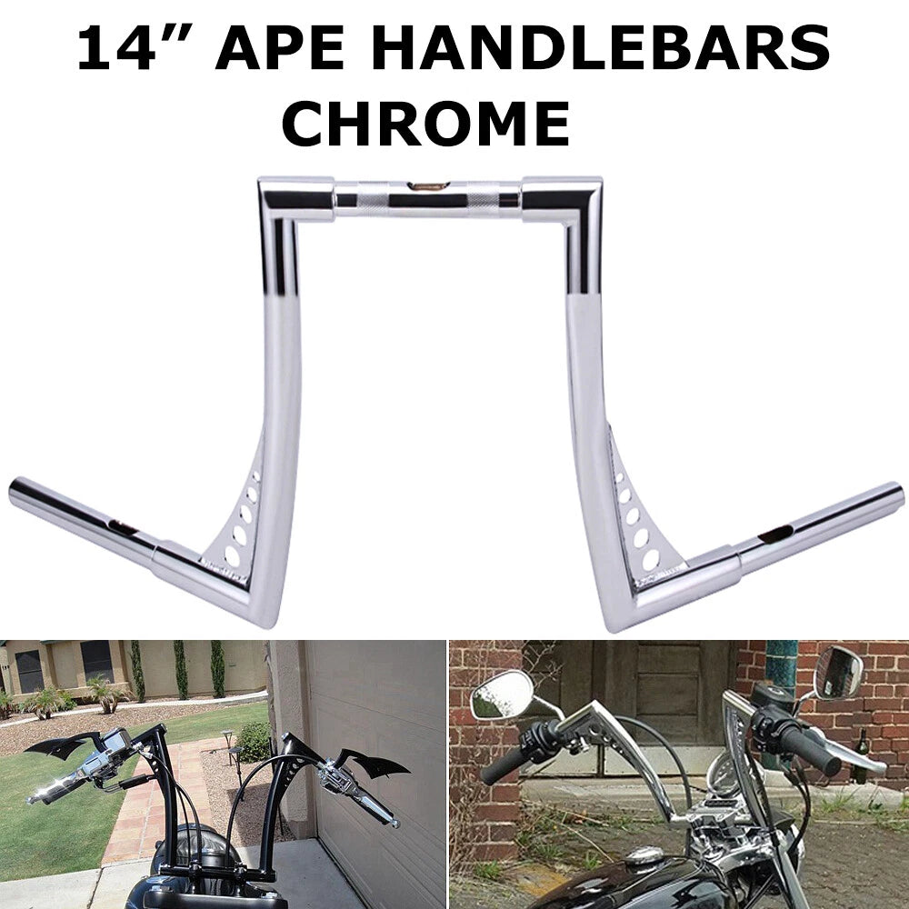 1-1/4" Fat 14" Rise Ape Hangers Handlebar For Harley Sportster XL 883 1200 FXST