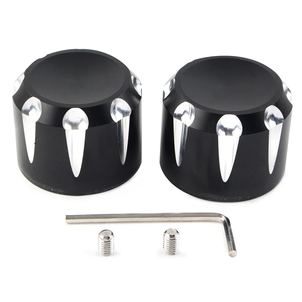 CNC Front Axle Nut Cover Cap Black For Harley Touring Road King Electra Glide US