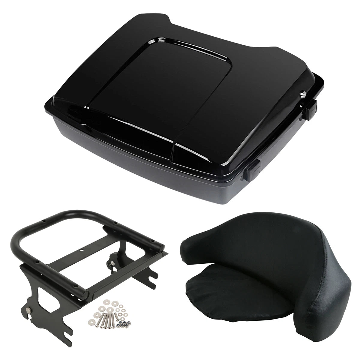 Razor Trunk & Backrest Pad Rack Fit For Harley Touring FLHR FLHT 97-08