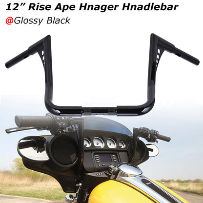 12" Inch Handlebar Rise Ape Hangers For Touring Electra Glide Street Glide