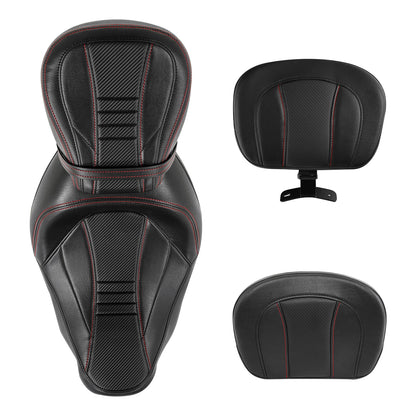 Driver Passenger Seat & Backrest Pad Fit For Harley Touring Road King 2009-2023