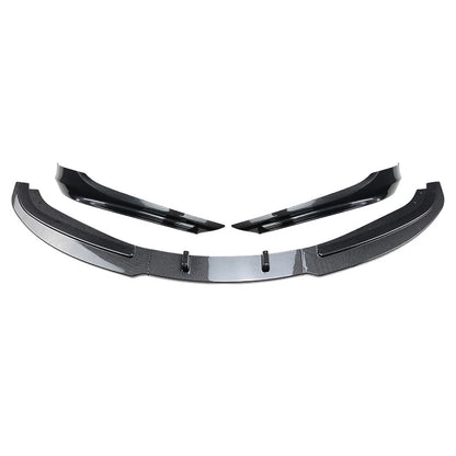 Front Bumper Spoiler Lip+Side Trim For BMW 3Series E90 4-Door Sedan Carbon Black