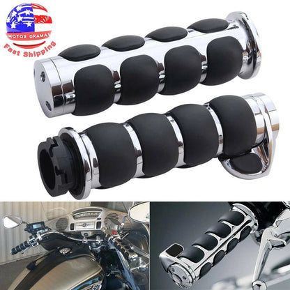 1" Motorcycle Handlebar Hand Grips w/ Throttle For Harley Honda Kawasaki Suzuki