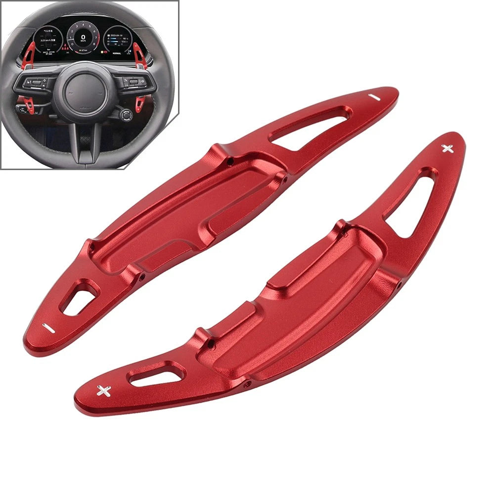 Steering Wheel Shift Paddle Shifter Extension For Porsche Macan Panamera 911 Red