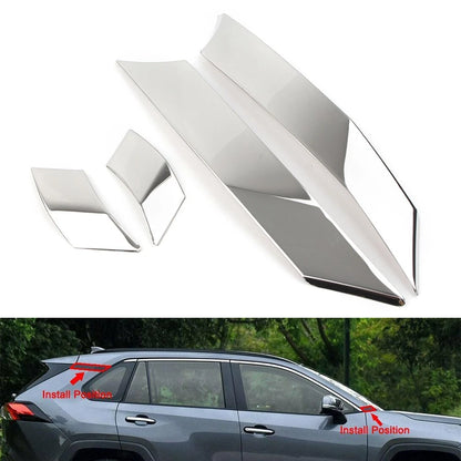 Door Window A C Pillar Post Molding Trim Cover For Toyota Rav4 2019-2021