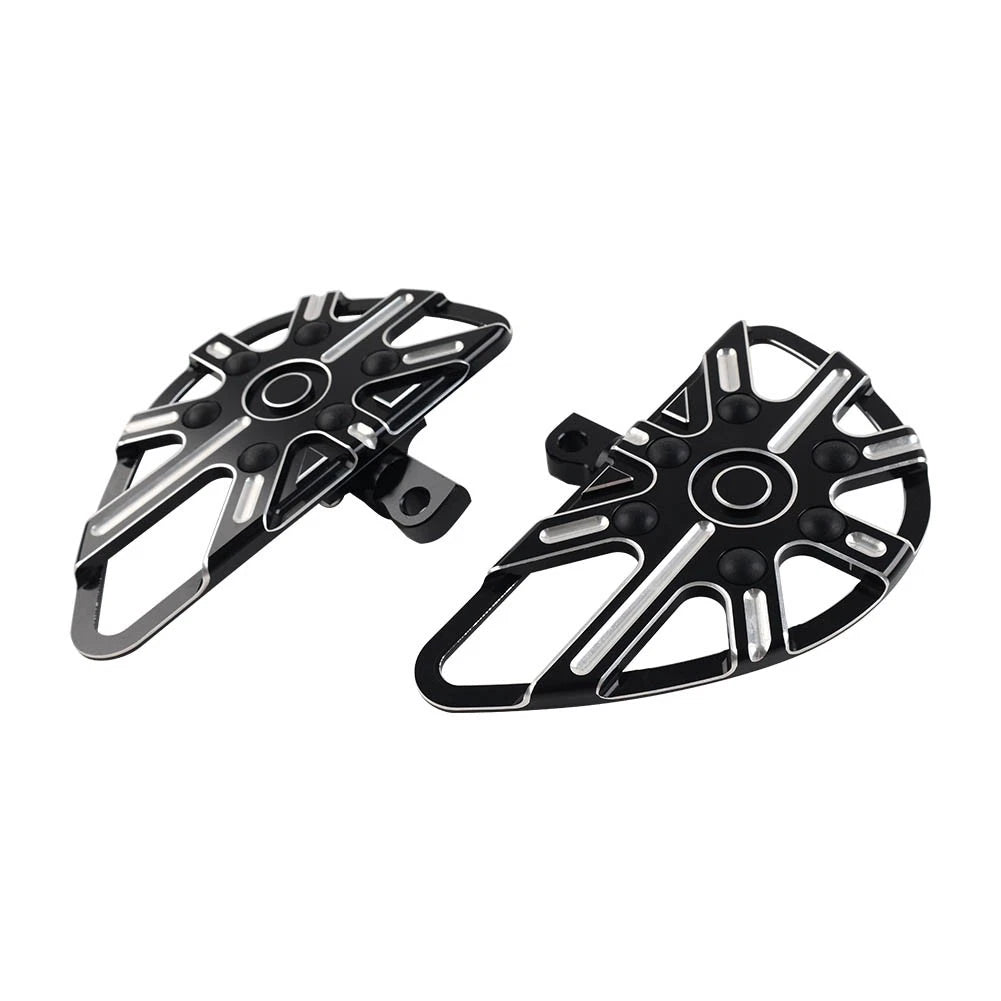 2x Black Motorbike Rear Passenger Footrest Floorboard For Harley Touring Softail