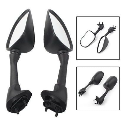 Pair Rearview Side Mirror for Yamaha YZF R6 2001 2002 Black ABS Plastic Shell