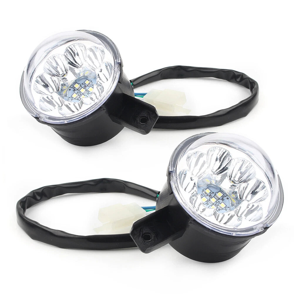 LED Headlight Lamp 3 wires For ATV Quad 110 125CC Taotao Coolster Gokart Pair US