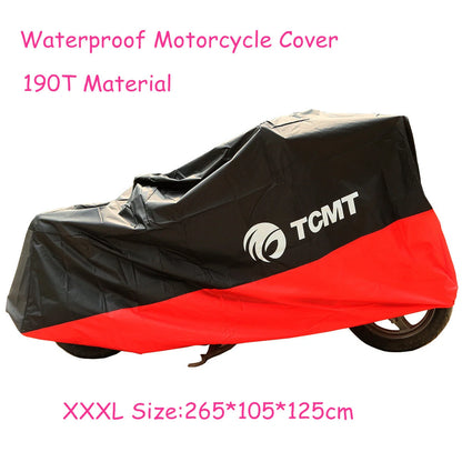 XXXL RED Waterproof Motorcycle Rain Cover For Harley Touring FL Road King Glide