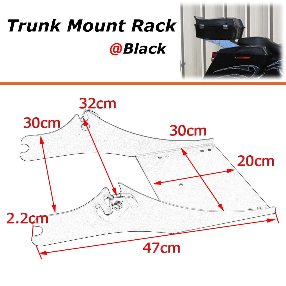 King Tour Pack Pak Latches Razor Chop Trunk Mount Rack For Harley Touring 97-08