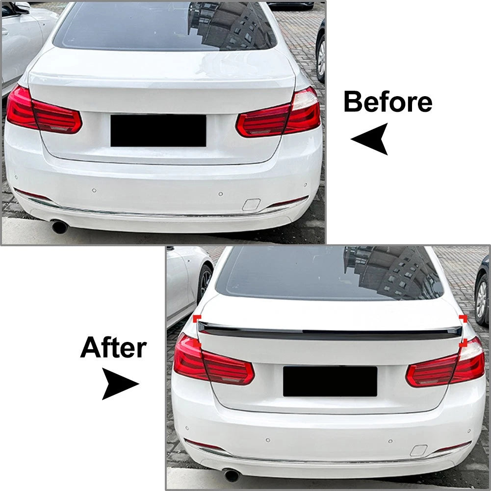 Carbon Look Rear Roof Trunk Spoiler Lip Tail Boot Wing For BMW F30 F35 F80 M3