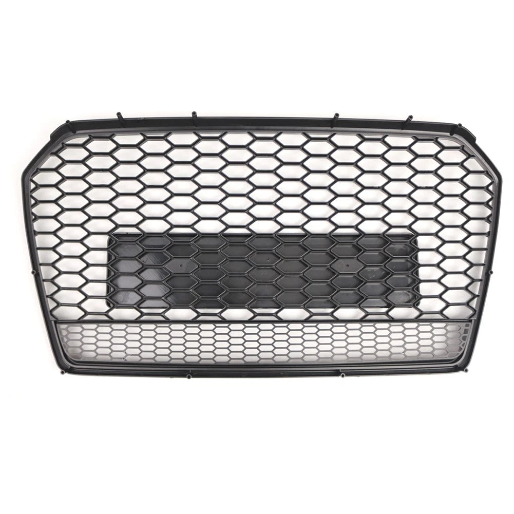 1pc Glossy Black Front Bumper Honeycomb Grille For Audi A6 S6 C7 2016-2018