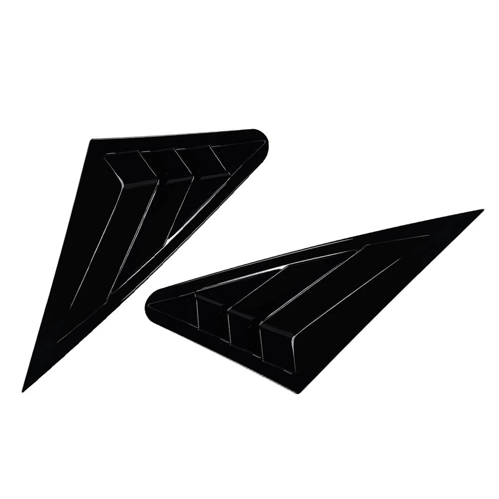 Glossy Blk Rear Window Louver Shutter Cover Trim For Audi A3 S3 8V Sedan 14-20