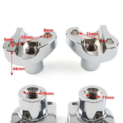 1.7 Tall Handlebar Risers For Harley-Davidson Dyna For Harley Street bob Black