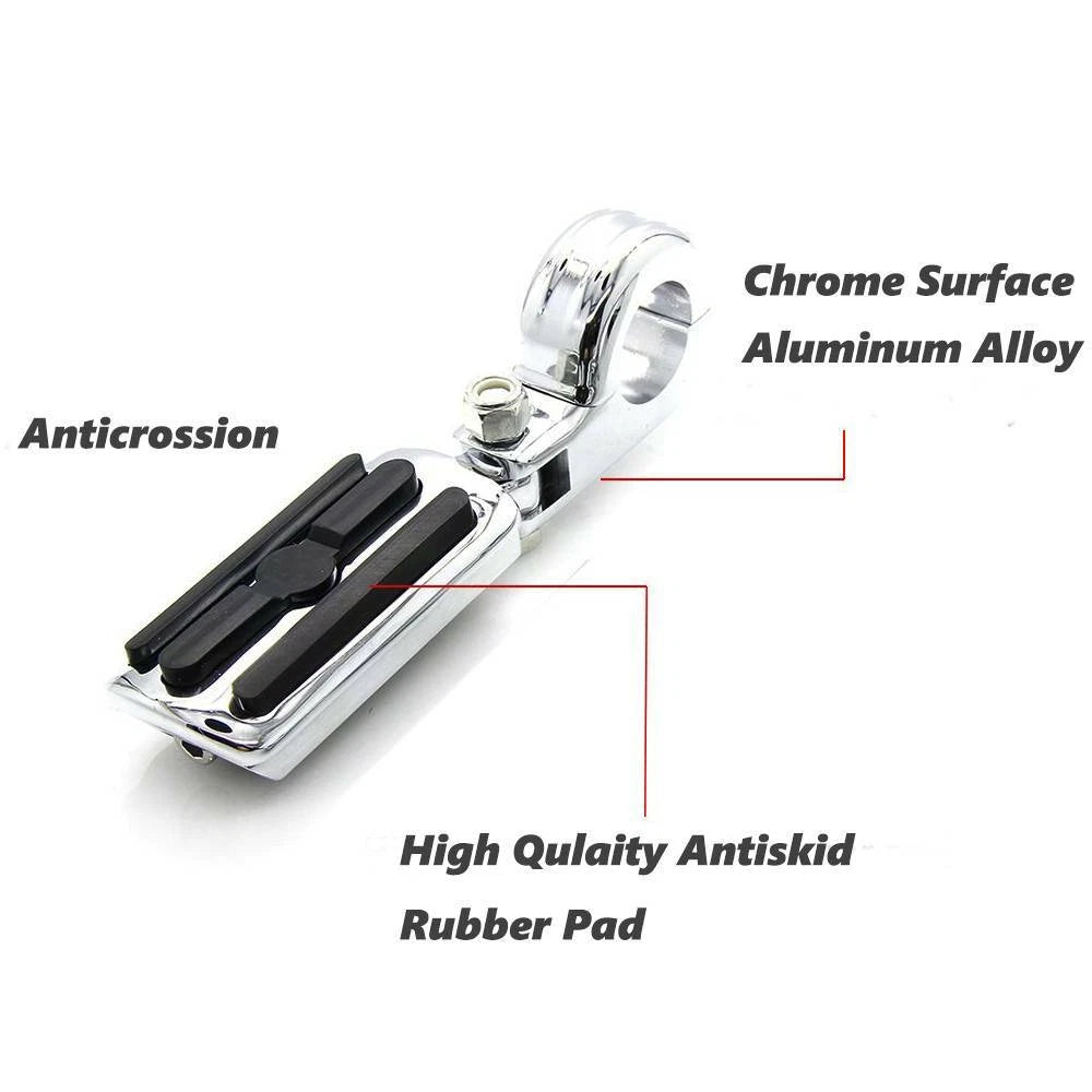 1 1/4" Chrome Engine Guard Mounts Clamps Highway Foot Pegs Footrest For Harley