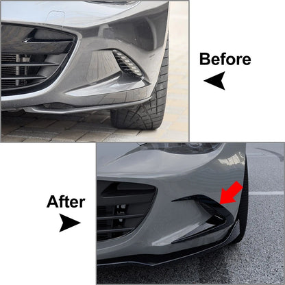 Front Bumper Side Air Vent Trims For Mazda MX-5 ND Miata 2016-2025 Carbon Fiber