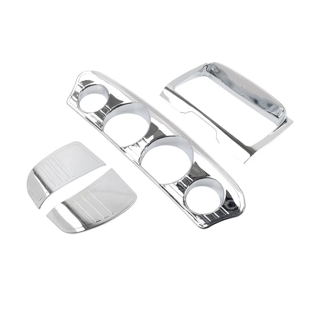 Tri Line Gauge Stereo Accent Trim Cover For Harley Touring Electra Street Glide