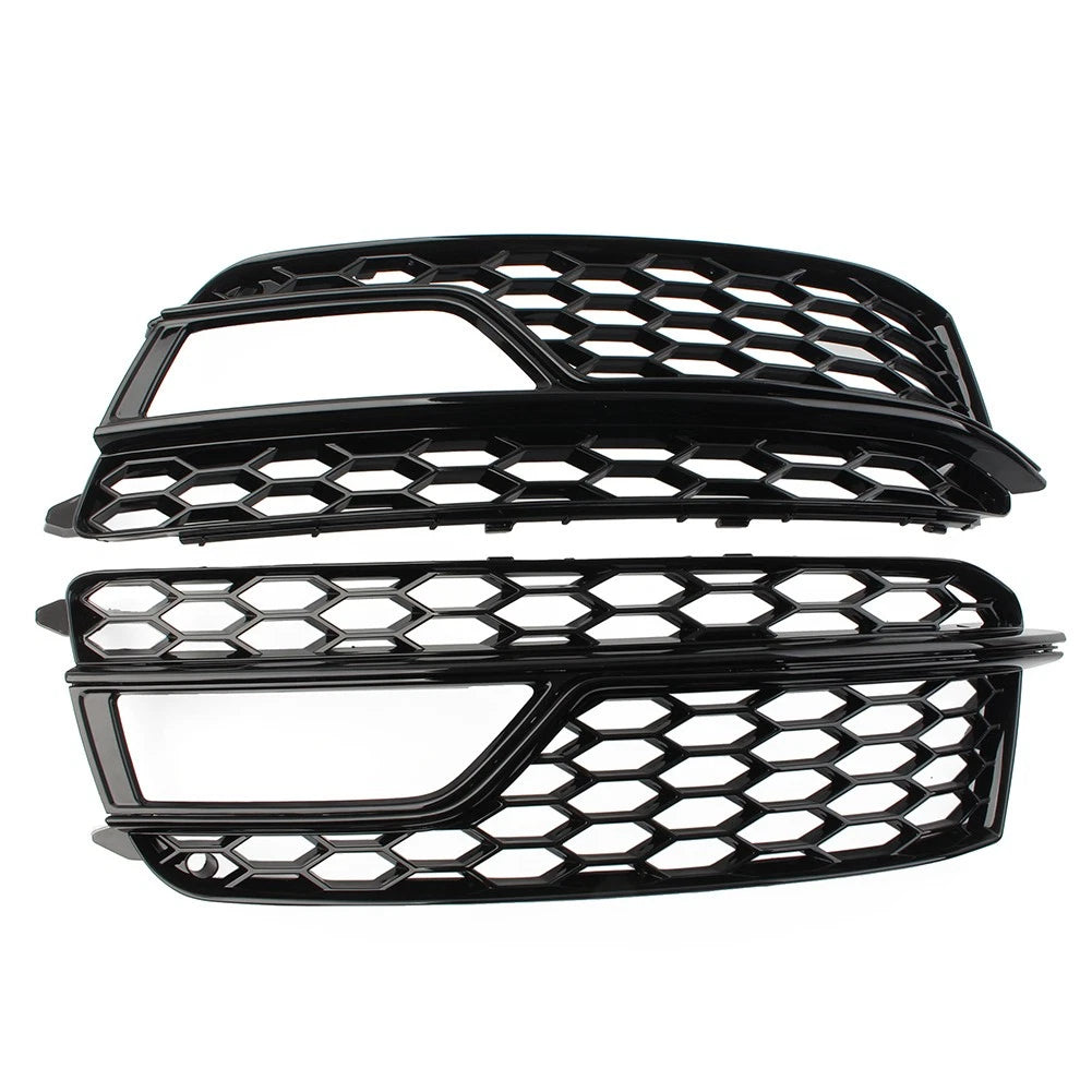 1 Pair Front Bumper Mesh Fog Light Grille Grill For Audi A5 S5 2013-2017