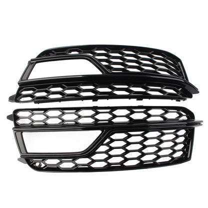 1 Pair Front Bumper Mesh Fog Light Grille Grill For Audi A5 S5 2013-2017