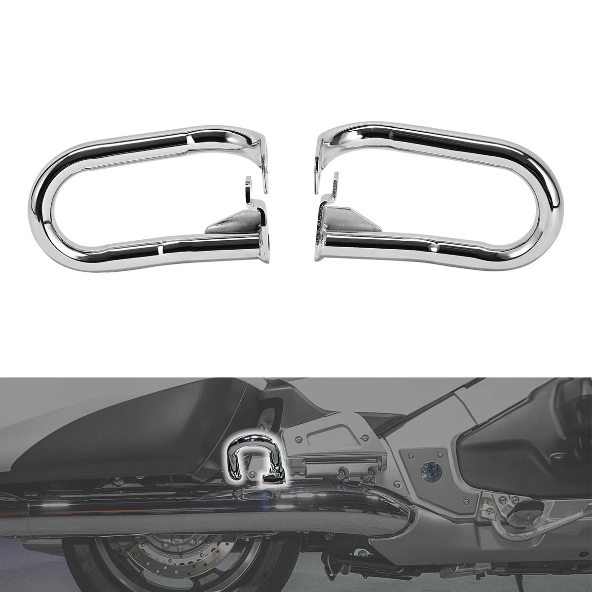 Pair Rear Saddlebag Crash Guard Bar Fit For Honda GOLDWING GL1800 2001-2017 06