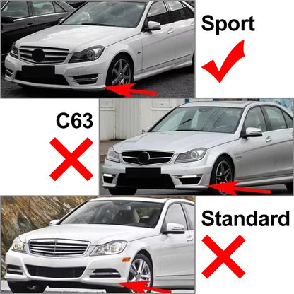 Front Bumper Spoiler For MBenz C Class W204 S204 Facelift 2011-14 Carbon Look