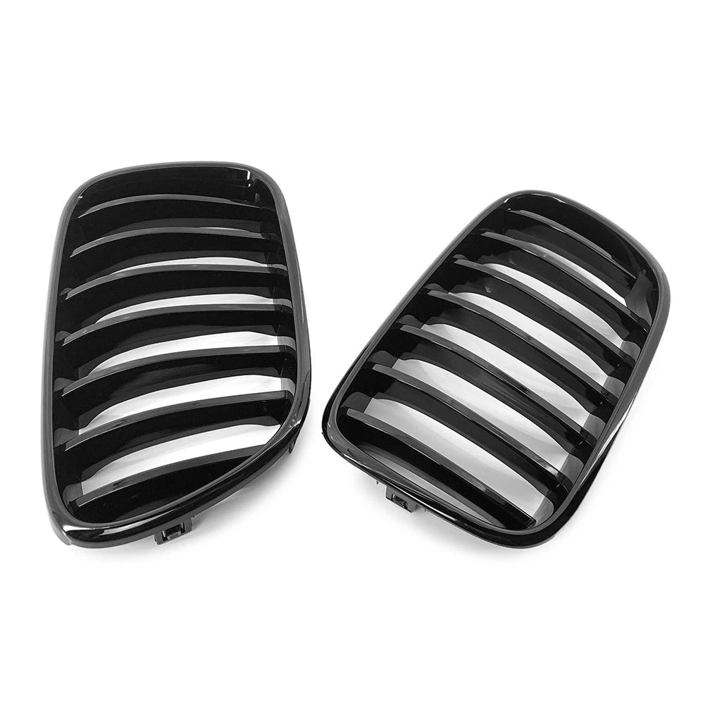 2x Front Radiator Kidney Grille For BMW X3 F25 2009-2017 51117237422 Gloss Black