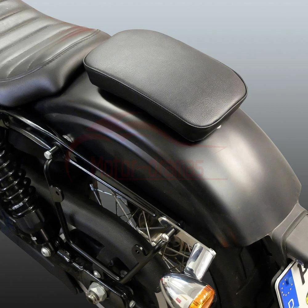 Motorcycle Black Rear Fender Passenger Pillion Pad Seat 8 Suction Cup For Harley
