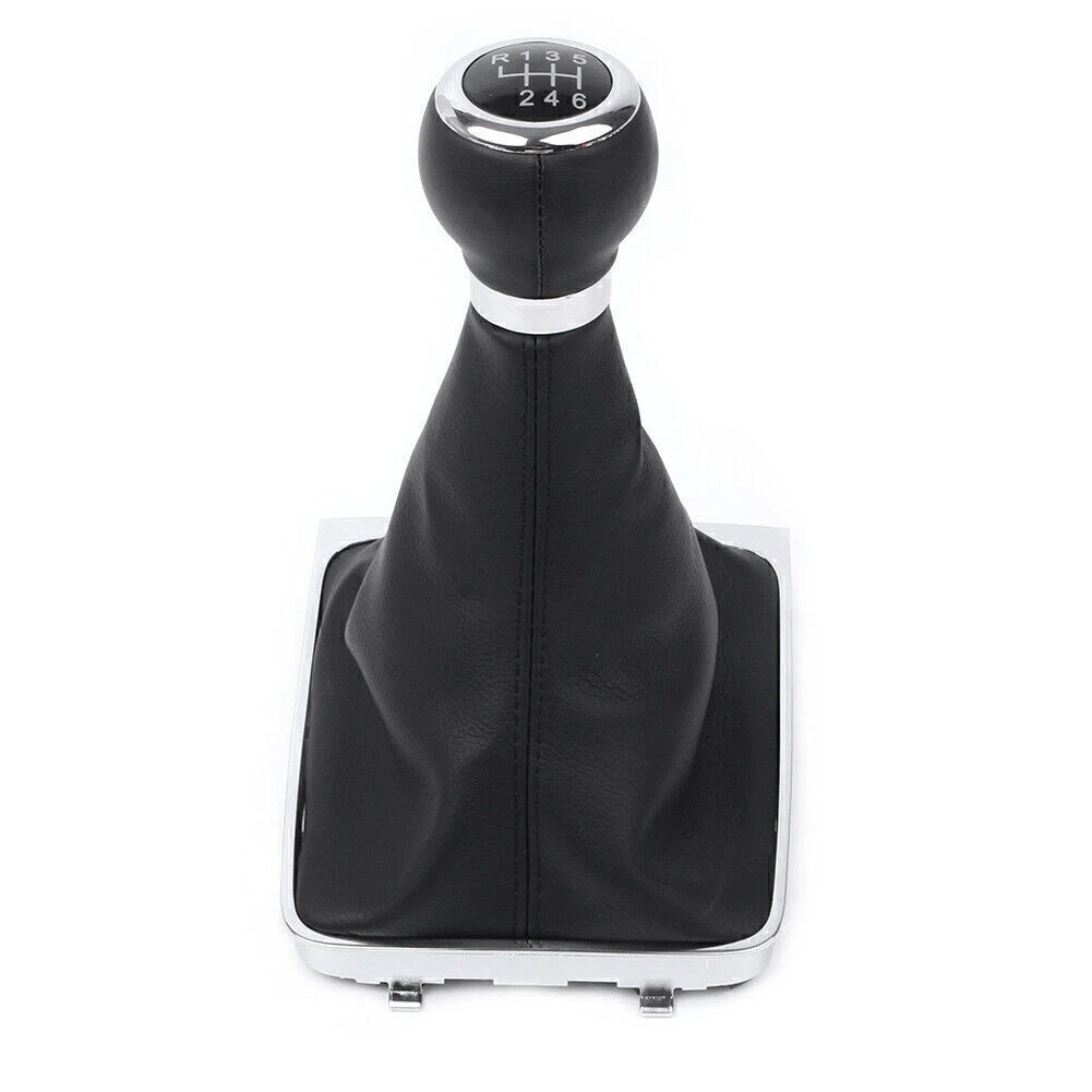Manual Gear Shift Knob 6-Speed w/ Boot Cover Stick Lever Gaiter for VW Passat B6