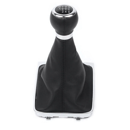 Manual Gear Shift Knob 6-Speed w/ Boot Cover Stick Lever Gaiter for VW Passat B6