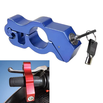 Blue Motor Handlebar Lock Anti-Theft Grip Throttle Security Bike Scooter ATV US