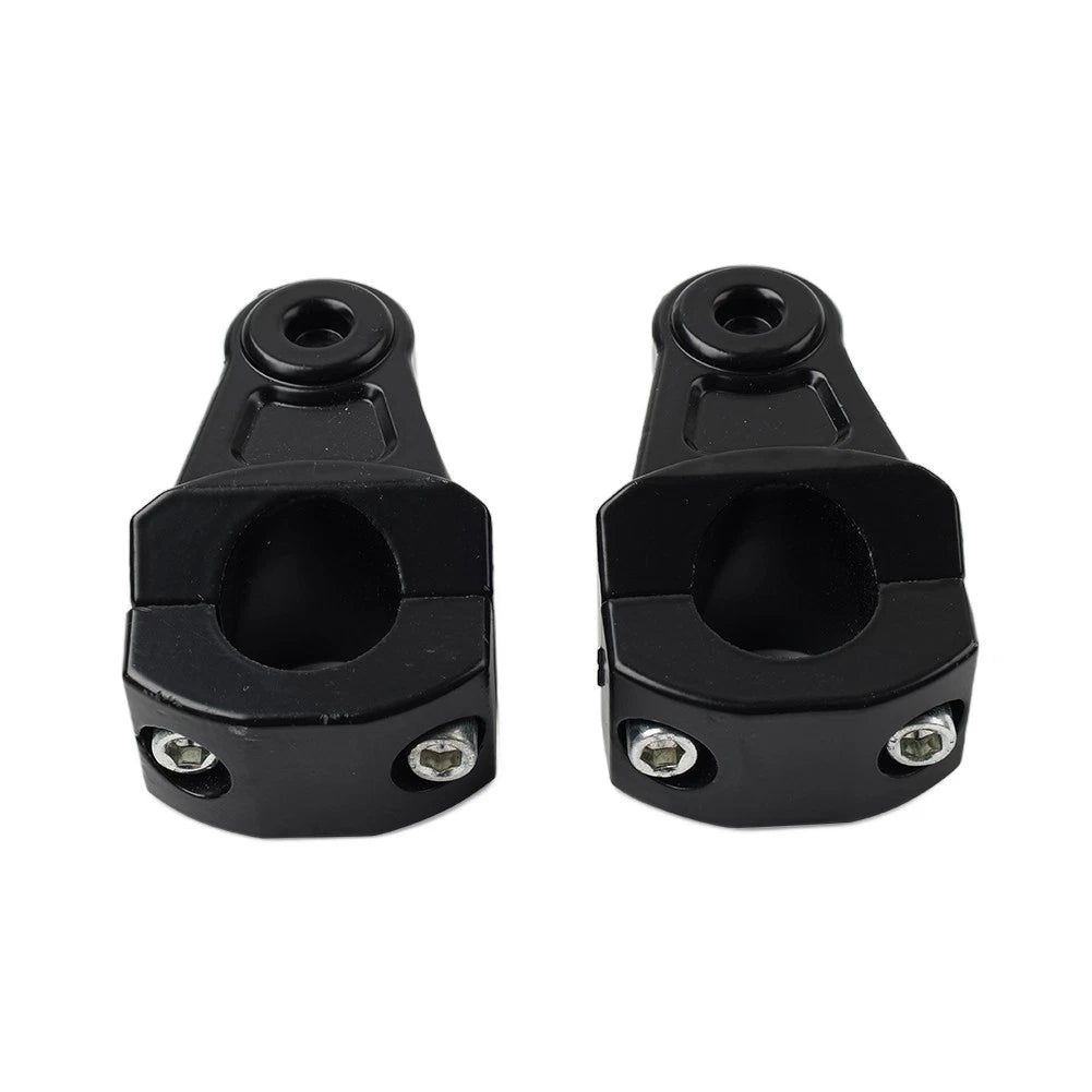 Black Motorcycle HandleBar 7/8 22mm to 11/8 28mm Fat Bar Mount Clamps Riser
