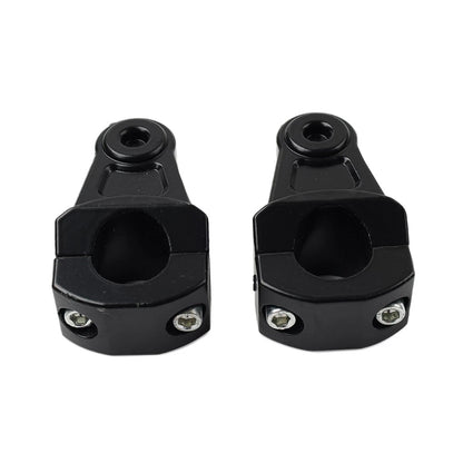 Black Motorcycle HandleBar 7/8 22mm to 11/8 28mm Fat Bar Mount Clamps Riser