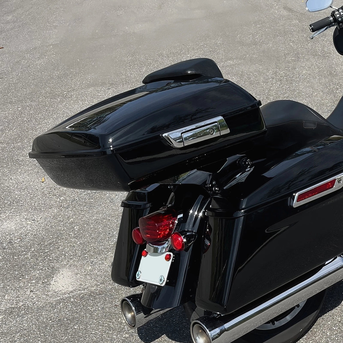 Painted Black Chopped Trunk Backrest Pad Fit For Harley Touring Models 2014-2026