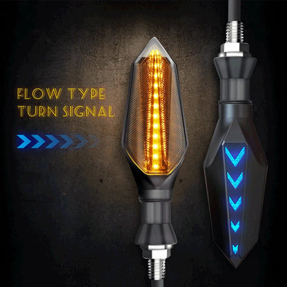 Universal Motorcycle Turn Signals Blinker Lights Amber Flowing For Honda Suzuki