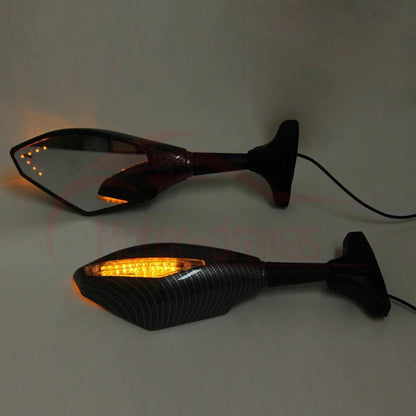 CUSTOM MOTORCYCLE LED TURN SIGNAL MIRRORS SMOKE For Yamaha YZF600R FZ6R R6 US