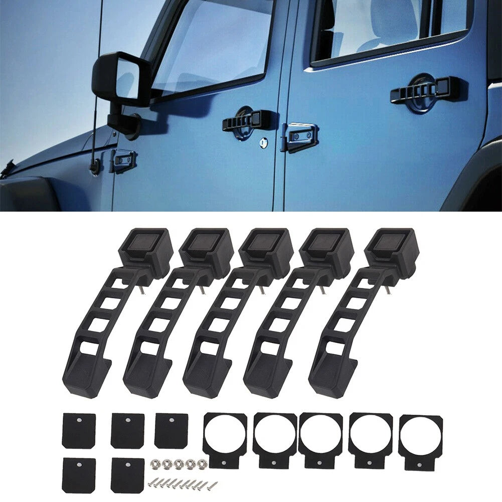 5Pcs Black Exterior Door Handles Set for Jeep Wrangler JK 2007-2017 2016 2015 14