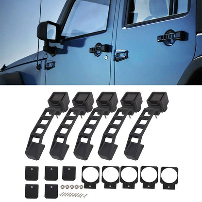 5Pcs Black Exterior Door Handles Set for Jeep Wrangler JK 2007-2017 2016 2015 14