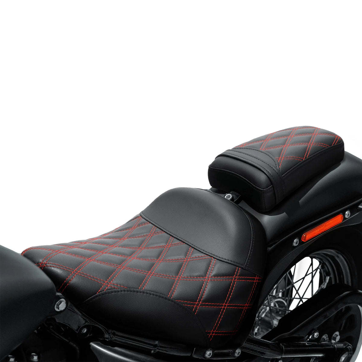 Rider Passenger Seat Fit For Harley Softail Street Bob Standard 18-Up Black Red