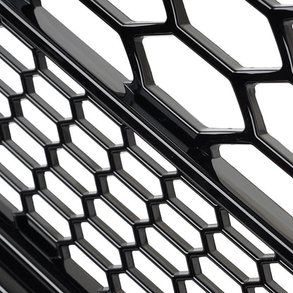 Front Bumper Radiator Mesh Grille Glossy Black For Audi Q7 2005-2015