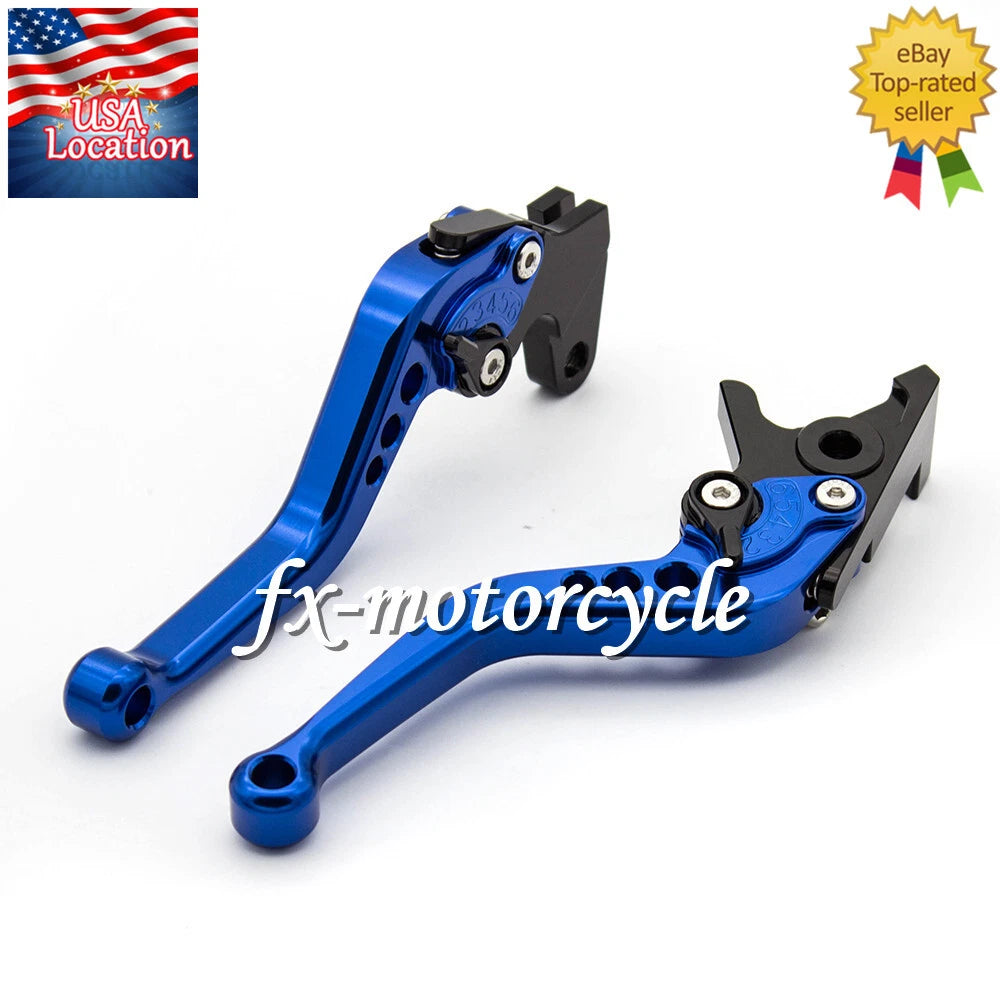 For Suzuki DL650/V-STROM 2004-2010 CNC Brake Clutch Levers Grips Adjustable Blue