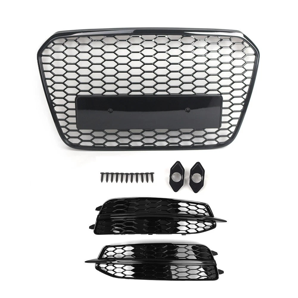 Front Radiator Grille With Fog Light Grille Cover Fit For Audi A6 S6 2012-14 US