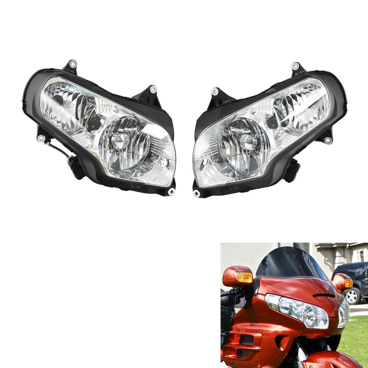 Front Headlight Lamp Light Assembly Fit For Honda Goldwing 1800 GL1800 2001-2011