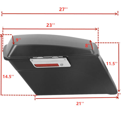 Matt Black Hard Saddlebags Bag Trunk Fit For Harley Touring Electra Glide 94-13