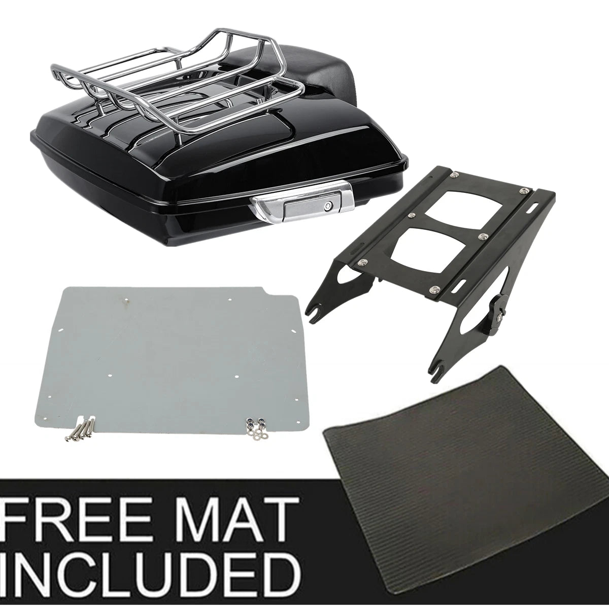 Razor Trunk Backrest Pad Mount Rack Plate Fit For Harley Electra Glide 2014-2026