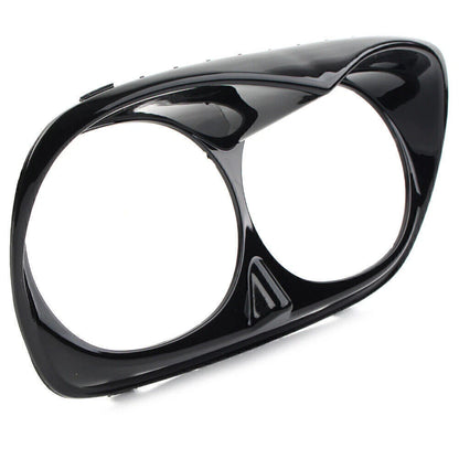 Headlight Bezel Scowl Outer Light Fairing Fit Harley Road Glide FLT 98-13 Black