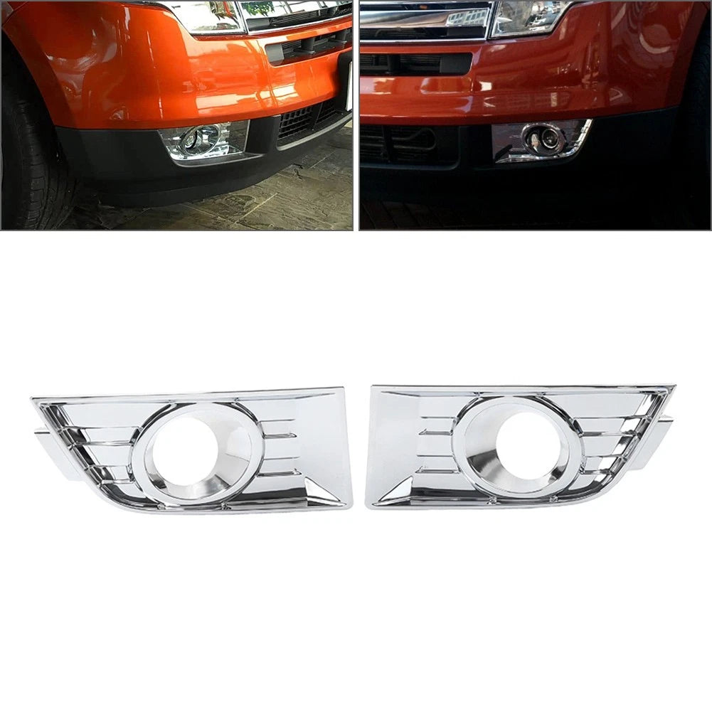 2pcs Front Bumper Fog Light Bezel Chrome Left Right For Ford Edge 2007-2010