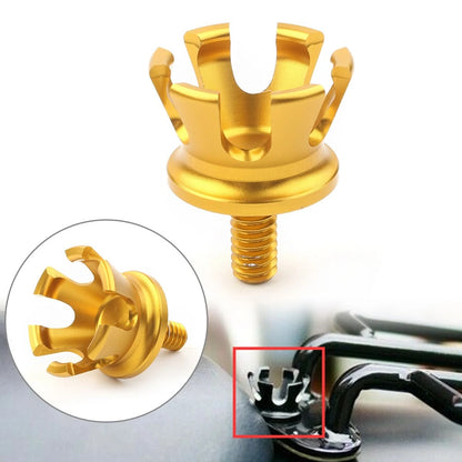 Imperial Crown Style Rear Seat Bolt Tab Screw Mount Aluminum For Harley 96+ Gold