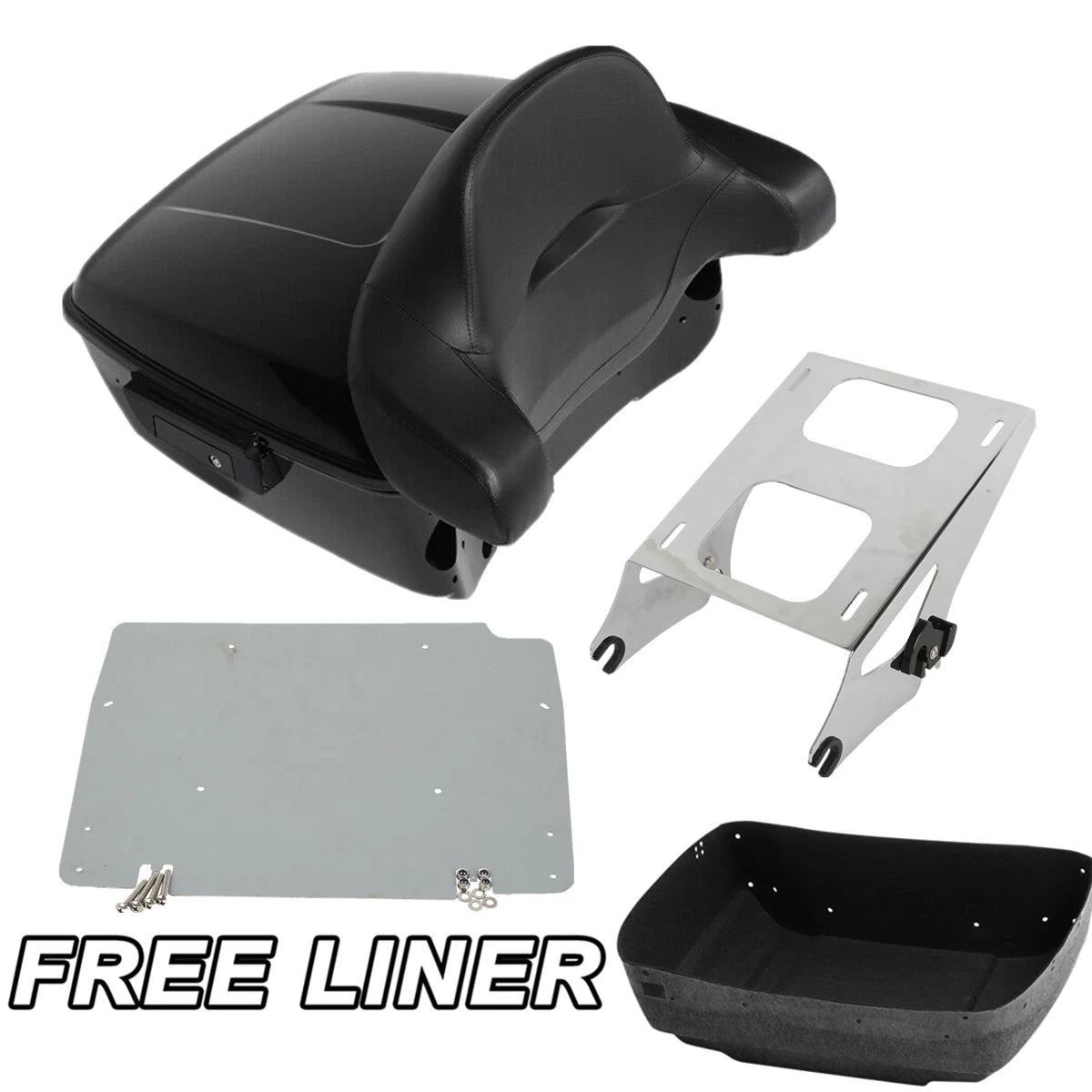 King Trunk Backrest Pad Mount Rack Plate Fit Fit For Harley Touring 2014-2025 24