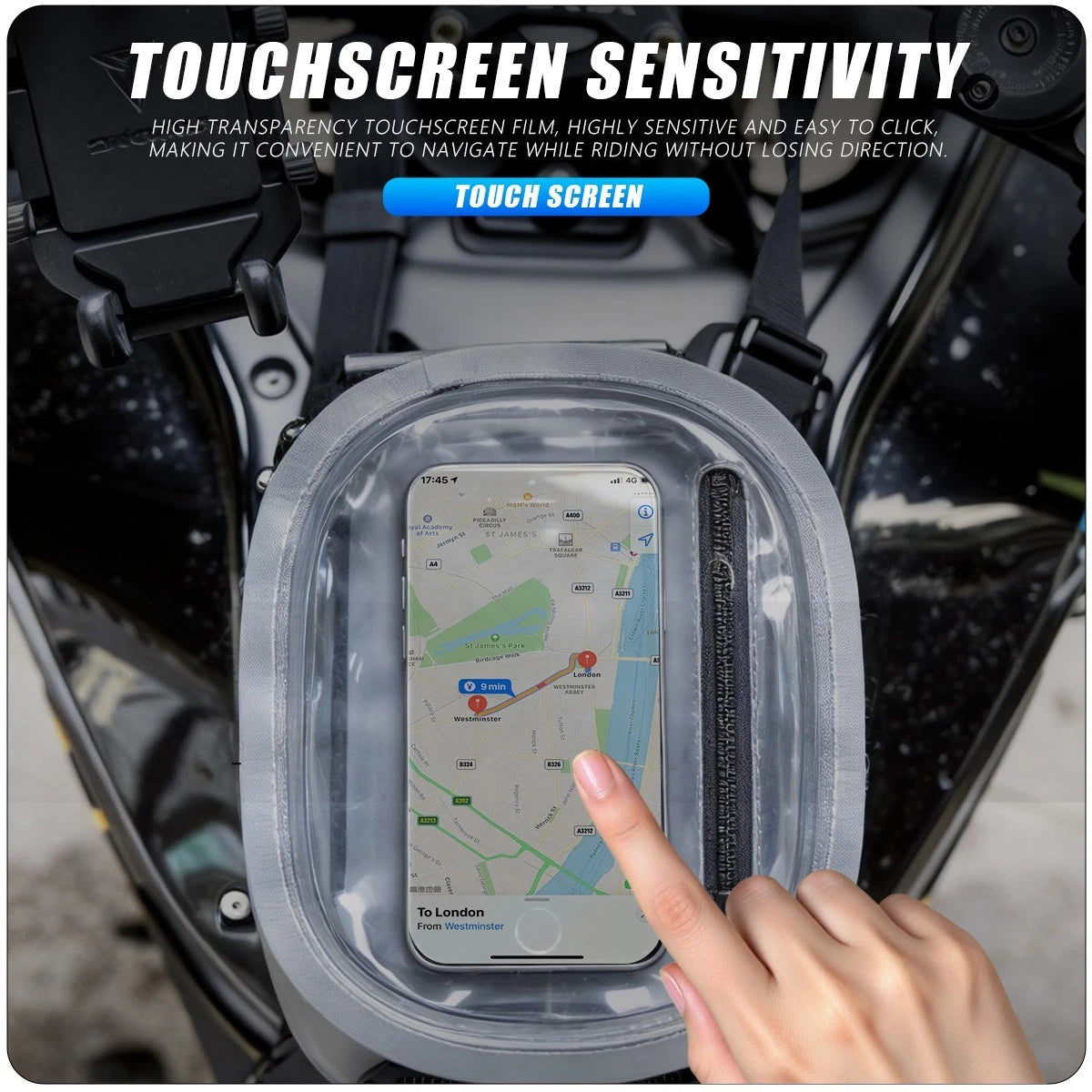 Waterproof Motorcycle Tank Bag Motorbike Luggage Phone Holder Fuel Saddlebags
