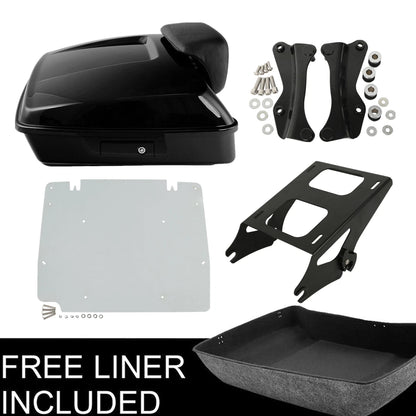 Chopped Trunk Mount Rack Base Plate Docking Fit For Harley Touring 2014-Up Black